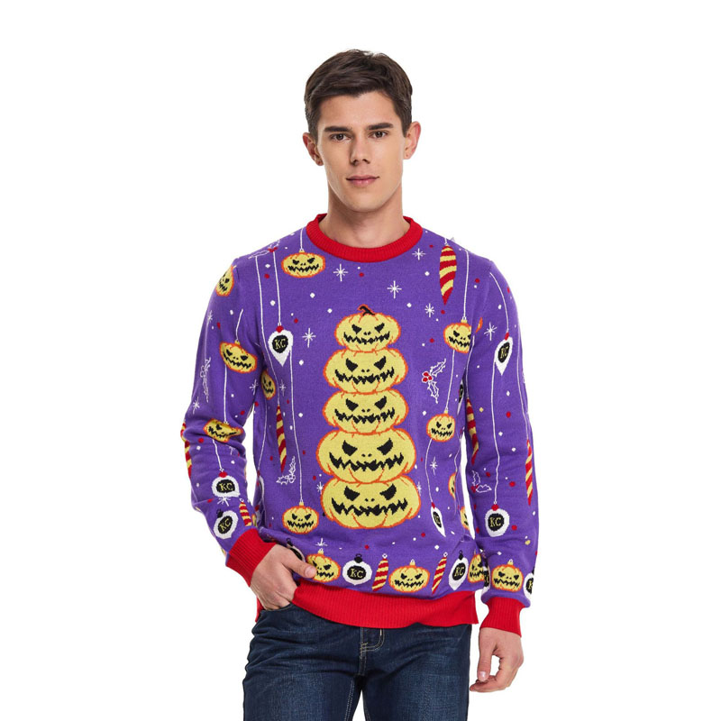 เสื้อสเวตเตอร์ Mens Mens Halloween Fumpkin